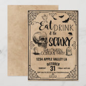 Eet drink en wees spookachtig Halloween feest Kaart (Voorkant / Achterkant)