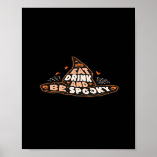 Eet, drink en wees spooky Essentiële vintage stijl Poster