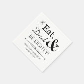 Eet Drink en wees tachtig Funky Retro 80ste Verjaa Servet (Hoek)