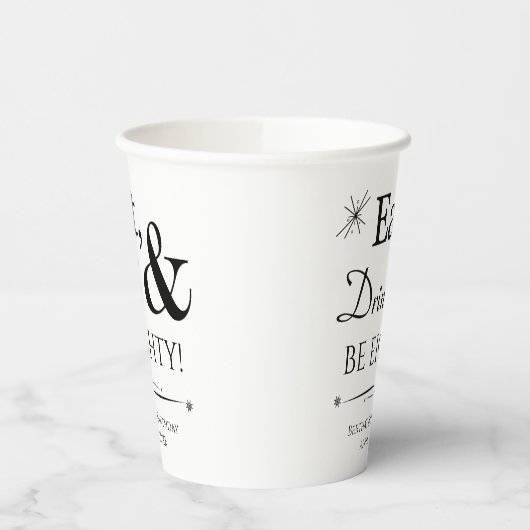 Eet Drink en wees tachtig throwback 80e verjaardag Papieren Bekers (Links)