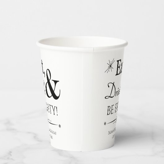 Eet Drink en wees tachtig throwback 80e verjaardag Papieren Bekers (Rechts)