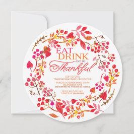 Eet Drink en wees Thankful Thanksgiving Dinner Kaart