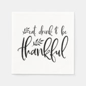 Eet, Drink en wees Thankful Thanksgiving Servet (Voorkant)