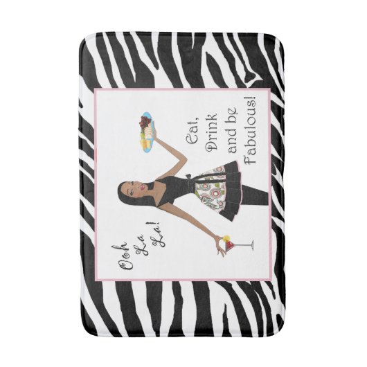 "Eet, Drink en wees verbluffend!" Afrikaanse Ameri Badmat (Voorkant Verticaal)