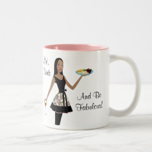 "Eet, Drink en wees verbluffend!" Tweekleurige Koffiemok