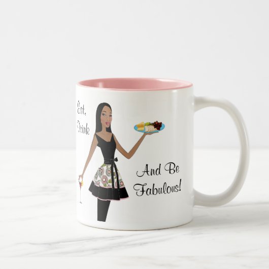 "Eet, Drink en wees verbluffend!" Tweekleurige Koffiemok (Rechts)