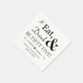 Eet Drink en wees vijfenvijftig Retro 55e Verjaard Servet (Hoek)