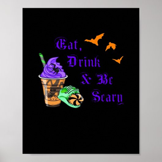 Eet, Drink En Wees Vreselijk Halloween Minimaal Sc Poster (Voorkant)