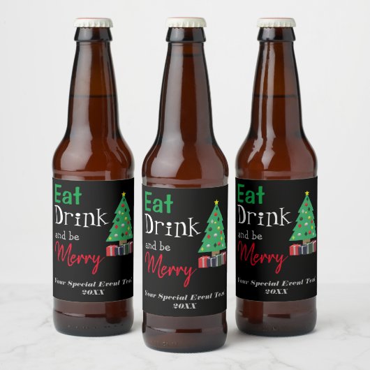 Eet, drink en wees vrolijk bier etiket (Flessen)