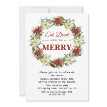 Eet, drink en wees vrolijk Bloemige Kerstfeest