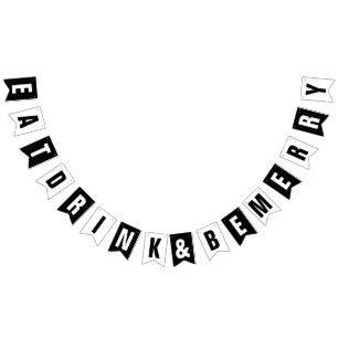 EET DRINK EN WEES VROLIJK BRUILOFT DECOR VLAGGETJES