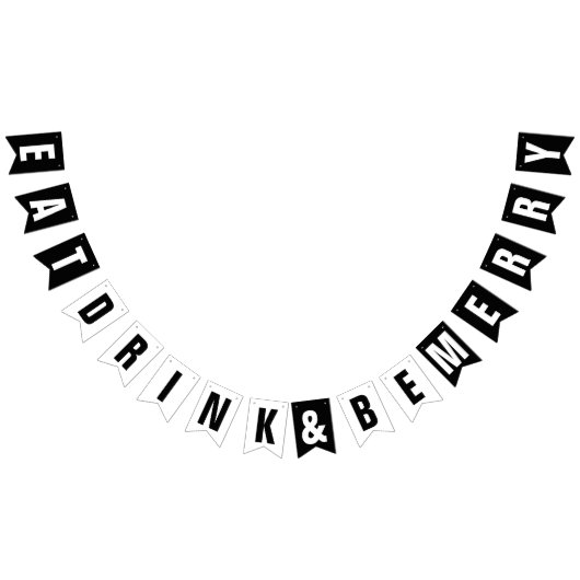 EET DRINK EN WEES VROLIJK BRUILOFT PARTY DECOR VLAGGETJES (Alle)