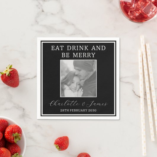 Eet Drink en wees vrolijk bruiloftsfeestservetten Servet (Insitu)