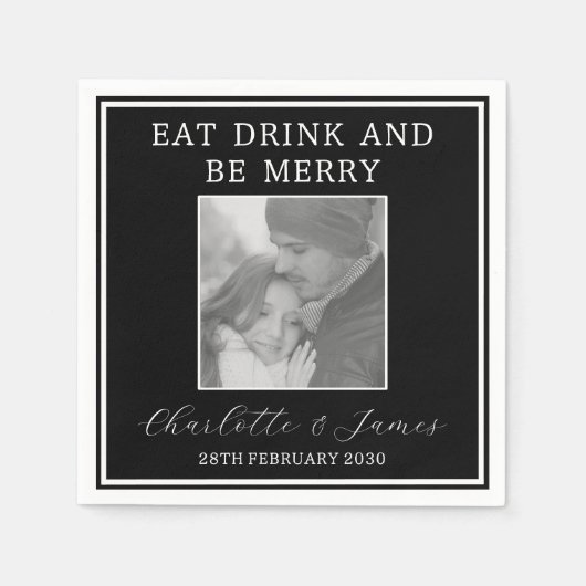 Eet Drink en wees vrolijk bruiloftsfeestservetten Servet (Voorkant)