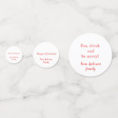 Eet, drink en wees vrolijk confetti (Achterkanten)