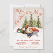 Eet Drink en wees vrolijk Drink Gnome Christmas Pa Kaart (Voorkant)
