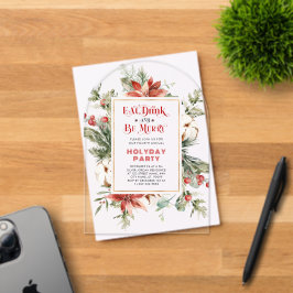 Eet Drink en wees vrolijk feestelijk kerst Lijst Acryl Uitnodigingen