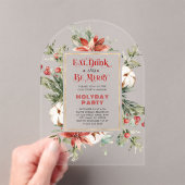 Eet Drink en wees vrolijk feestelijk kerst Lijst Acryl Uitnodigingen (Insitu (Draagbaar))