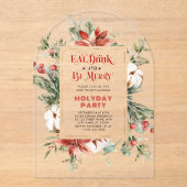 Eet Drink en wees vrolijk feestelijk kerst Lijst Acryl Uitnodigingen (Voorkant)