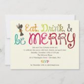 Eet Drink en wees vrolijk feestuitnodiging Kaart (Voorkant)