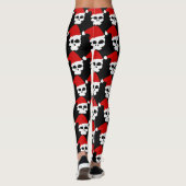 Eet, Drink en wees vrolijk Funny Skull Santa Gothi Leggings (Achterkant)