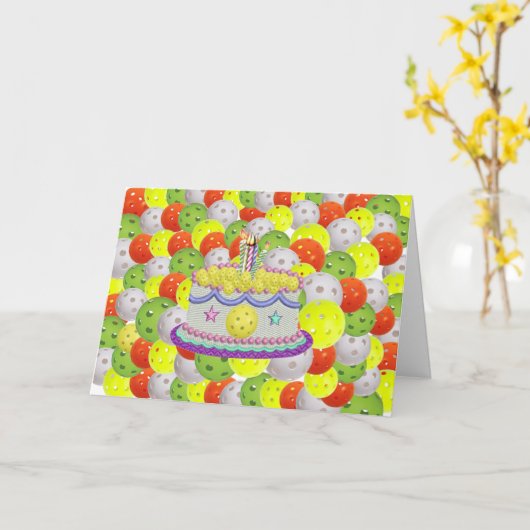 Eet, drink en wees vrolijk! Gelukkige verjaardag! Kaart (Gele Bloem)