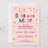 EET DRINK en wees VROLIJK Gepersonaliseerde Blush  Kaart (Voorkant)