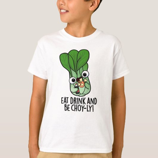 Eet Drink en wees vrolijk grappig Veggie Pun T-shirt (Voorkant)