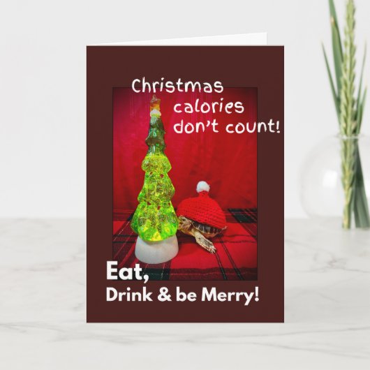 Eet, drink en wees vrolijk grappige baby sulcata l kaart (Voorkant)