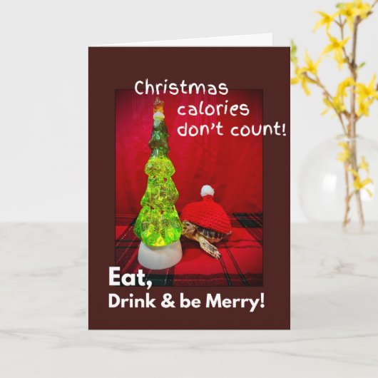 Eet, drink en wees vrolijk grappige baby sulcata l kaart (Gele Bloem)