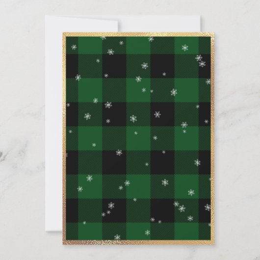 Eet Drink en wees vrolijk groen geruite kerst Kaart (Achterkant)