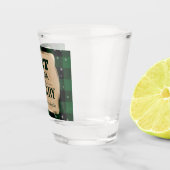 Eet Drink en wees vrolijk groen geruite kerst Shot Glas (Rechts)