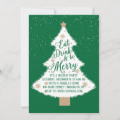 Eet Drink en wees vrolijk groen kerstboomfeest Kaart (Voorkant)
