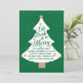 Eet Drink en wees vrolijk groen kerstboomfeest Kaart (Staand voorkant)