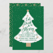Eet Drink en wees vrolijk groen kerstboomfeest Kaart (Voorkant / Achterkant)