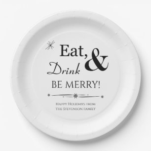Eet Drink en wees vrolijk in de middeleeuwse kerst Papieren Bordje