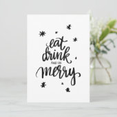 eet drink en wees vrolijk kaart (Staand voorkant)