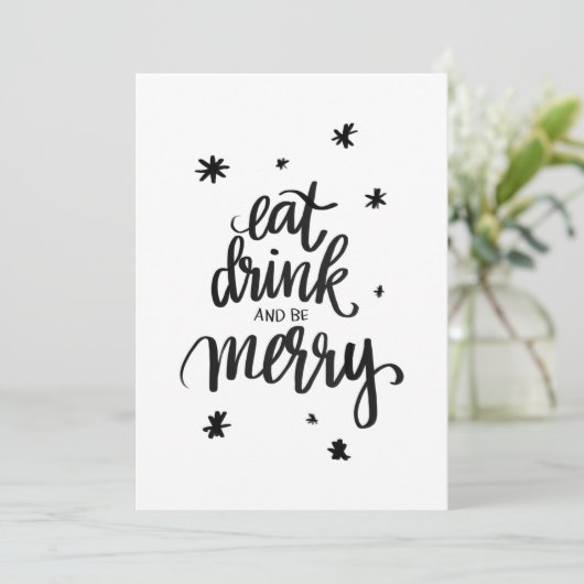 Eet drink en wees vrolijk Karte Feestdagenkaart (Staand voorkant)