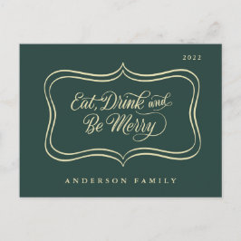 Eet Drink en wees vrolijk kerstcadeautje, Klassiek Feestdagenkaart