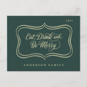 Eet Drink en wees vrolijk kerstcadeautje, Klassiek Feestdagenkaart (Voorkant)