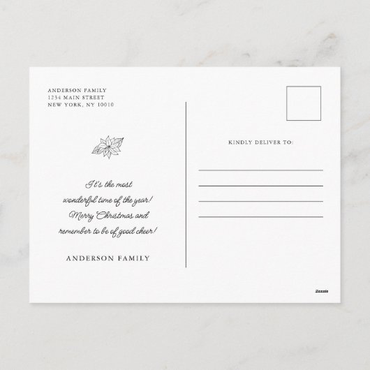 Eet Drink en wees vrolijk kerstcadeautje, Klassiek Feestdagenkaart (Achterkant)