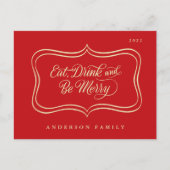 Eet Drink en wees vrolijk kerstcadeautje, Klassiek Feestdagenkaart (Voorkant)