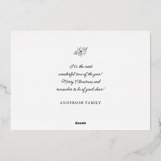 Eet Drink en wees vrolijk kerstcadeautje, Klassiek Folie Feestdagenkaart (Achterkant)