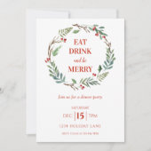 Eet Drink en wees vrolijk kerstdiner Kaart (Voorkant)