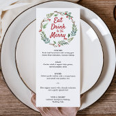 Eet, drink en wees vrolijk kerstdiner menu