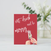 Eet, Drink en wees vrolijk kerstfeest Briefkaart (Staand voorkant)
