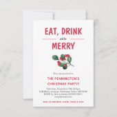 Eet drink en wees vrolijk kerstfeest kaart (Voorkant)