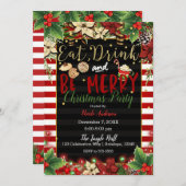 Eet, drink en wees vrolijk kerstfeest kaart (Voorkant / Achterkant)