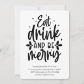 Eet, drink en wees vrolijk kerstfeest  kaart (Voorkant)
