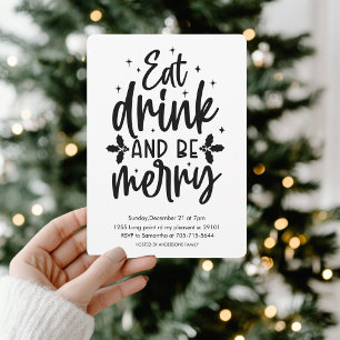 Eet, drink en wees vrolijk kerstfeest  kaart